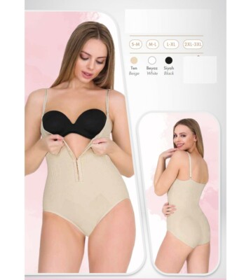 Korsett Damen Formende Body Bodysuit mit Haken Bauch Weg Miederbody Bodyshaper