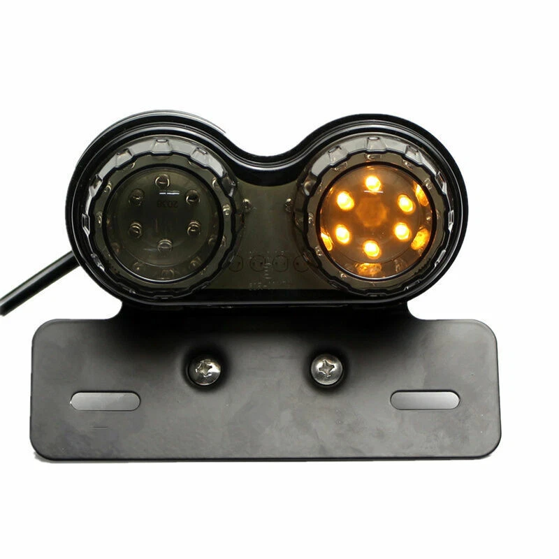 1PC SMOKE LED LICENSE PLATE BRAKE TAIL TURN SIGNAL LIGHT FOR BOBBER CAFE RACER - Image 4 of 4
