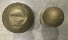 Antique Old Original Ball Finials Topper Bed Post Frame Brass Parts Salvage PAIR