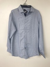 Alex Vando Casual Dress Shirt, Blue, Small