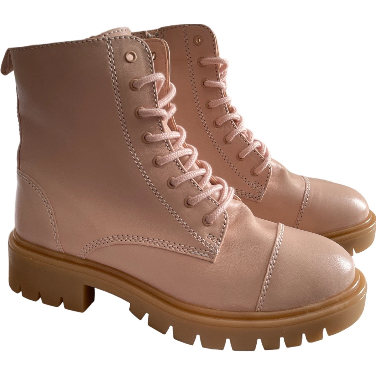 Women s Boots Size 8.5 ALDO REILLY Lace up ankle boots Pink eBay