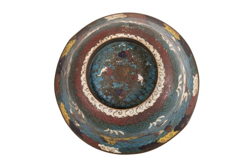 Eine große, antike Cloisonné Emaille - Schale im Ming-Stil, China, 19. Jh. Qing - Bild 8 von 13