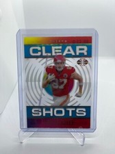 Travis Kelce 2021 Panini Illusions Clear Shots Light Blue 64/299 SP Chiefs #CS-9