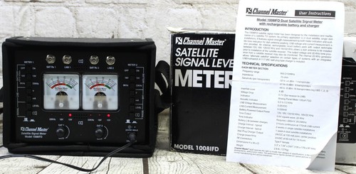 Channel Master 1008IFD Satellite Signal Meter w/Case & Charger Tested
