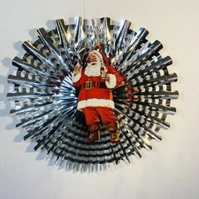 ORIGINAL VINTAGE COCA~COLA SANTA HANGING DECORATION Snowflake Retro 1980's