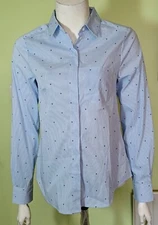 New H&M Ladies Blouse Blue Stripe UK 10