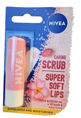 756,06 /L- 6er Pack Nivea Caring Lip Balm   Scrub Hagebutte & Vitamin E   5,5ml