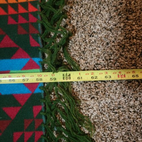 Vintage Castoro Stato Pendleton Capo Arcobaleno Joseph Coperta Lana Frange 64x72 LEGGI - Foto 12 di 12