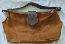 Tylie Malibu Womens Handbag Suede Leather Rhinestone Strap Shoulder Bag Brown 