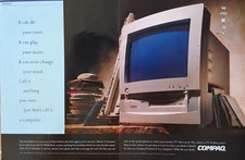 Vintage Compaq PC Computer - Early High Tech 1994 Art AD