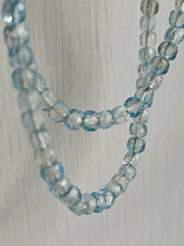 Sky Blue TOPAZ Necklace Beaded Necklace Best Gift For Women Bridal BRIDESMAIDS - Image 4 of 4