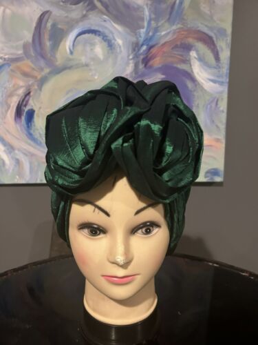 Courage Caps Chemo Sleep Double Rose Turban Headwear Shimmery Scarf Cap (Green)
