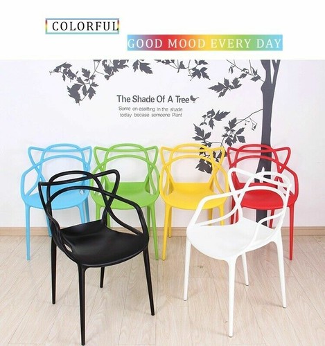 Set of 2/4 or 6 Modern indoor & outdoor Retro Dining Garden Master Style Chairs - Picture 2 of 35