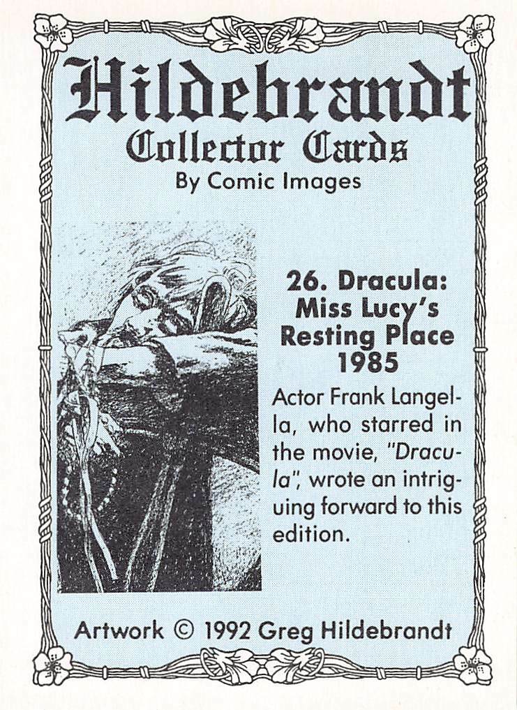 Hildebrandt Collector Cards 1992 #26 DRACULA: MISS LUCY'S RESTING
