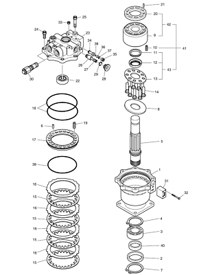 くうるう　0313 K1007543A DX340 Swing Motor 2401-9309A DX42 Swing Device for