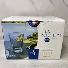 4 La Rochere Bee Abeille Napoleon Tumbler Drinking Glasses Se -France Reine NIB