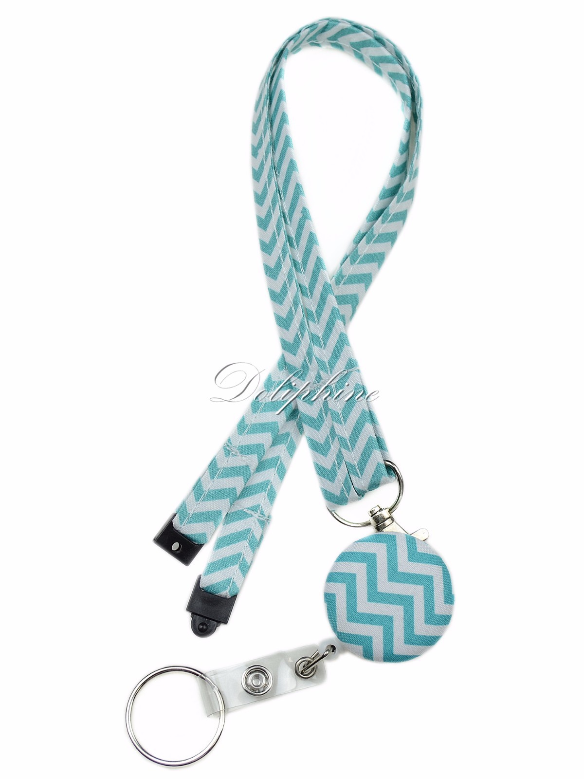 Breakaway Lanyard and Retractable Badge Reel with Key ring