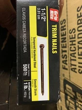 1 1/2” Trim Nails Stainless Steel BROWN Finish Nails 1lb box smooth shank