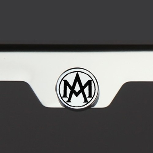 Chrome Aston Martin Logo Black Letter Laser Etched Engraved License Plate Frame - Picture 3 of 4