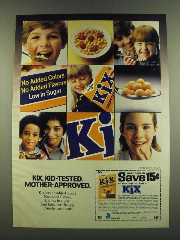1983 Kix Cereal Ad Kix. KidTested. MotherApproved eBay
