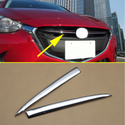 Chrome Front Grille Grill Inserts Cover Trim Fits Mazda 2 Demio 2015-2019 DJ DL