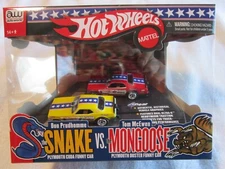 AUTOWORLD HO SLOT CAR 4 GEAR SNAKE VS MONGOOSE TWO PACK