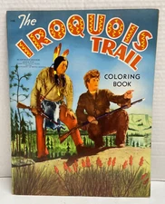 Vintage THE IROQUOIS TRAIL Movie  24-Page Coloring Book UNUSED Saalfield 1950