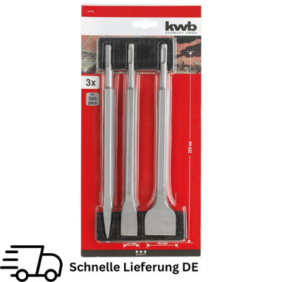 kwb SDS Plus Meißelset für Bohrhammer, 3-teilig