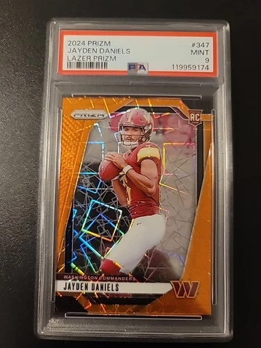 2024 Panini Prizm - Rookies Jayden Daniels #347 Lazer Prizm (RC) PSA 9