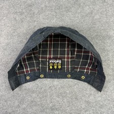 Vintage Barbour Kapuze One Size Navy Wachs Tartan abnehmbar wasserdicht kabelgebunden England