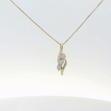 10k Yellow Gold Diamond Swirl Pendant Necklace - 18" C31019965 