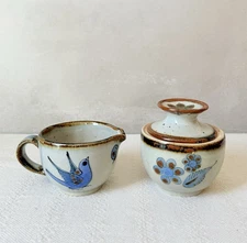 Vintage Ken Edwards Mexico El Palomar Tonala Sugar & Creamer Birds Butterflies