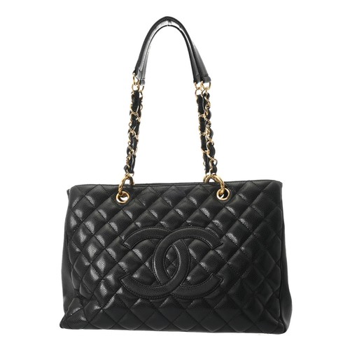 CHANEL GST Grand Shopping Tote A50995 Matrasse Caviarskin black Women Tote Bag