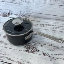 Mauviel M'STONE 1830 Sauce Pan W/ Glass Lid Cast Stainless Steel Handle 1.8-Qt