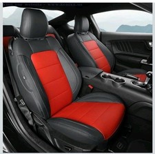 Giant Panda Front Back Seat Covers Black Red For Ford Mustang 2015-2026