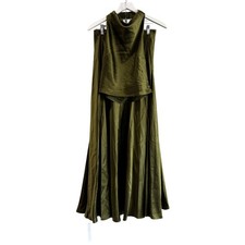 Reformation Women's NWT Sera Silk Two Piece Moss Garden - Size 4