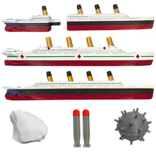 3 Pk Split In Half Titanic & Britannic & Olympic Bath Boat And Pool Toy