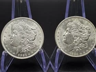 Morgan 90% Silver Dollars Dated 1884/1921 Unc (2 coins) 🇺🇸