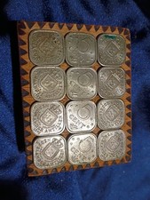Vintage Curaçao Match Holder w Netherlands Antilles 5¢ Coin Inlay 1970s