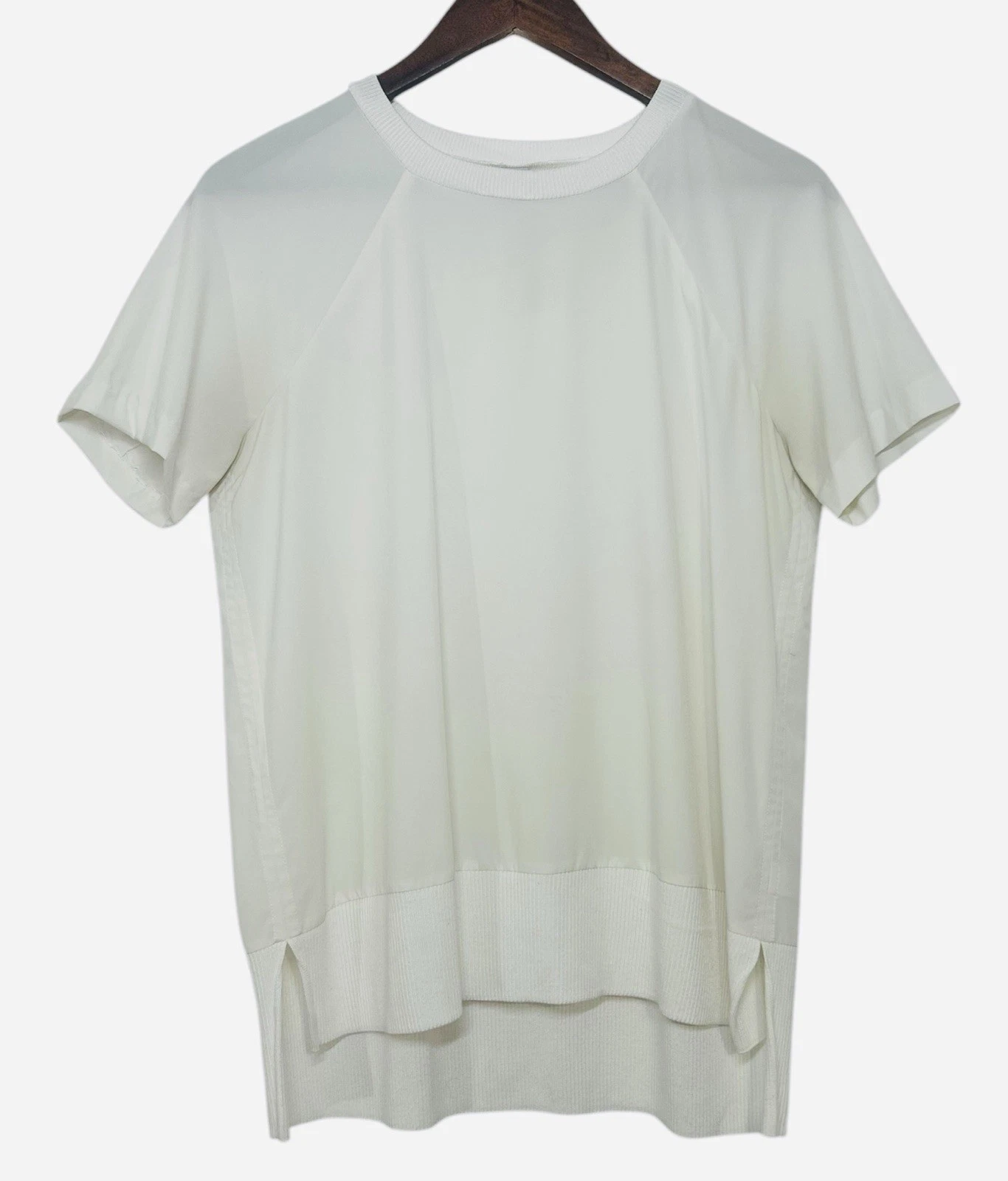 Athleta Zephyr Tee in Bright White Sz XS Loungewear Featherweight Stretch Silky