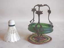 18-19ThC Art Nouveau Loetz Bronze mount Bohemian Glass Rare!