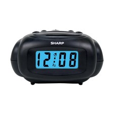 Digital Alarm Clock with LCD Display Battery Powered Compact Travel Clock Black