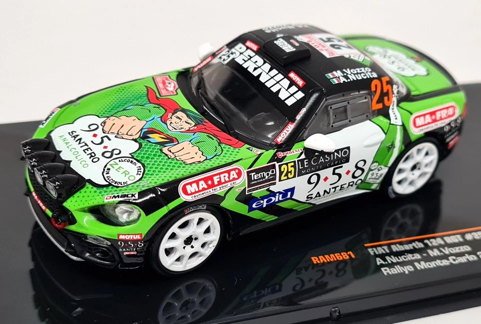 Ixo 1/43 Fiat Abarth 124 RGT #25 Rally Monte Carlo 2018 Nucita / Vozzo Model Car - Image 4 of 4
