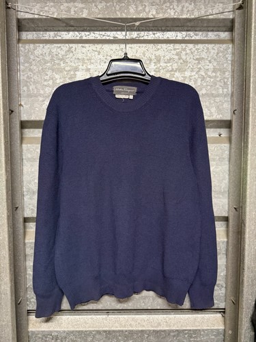 Salvatore Ferragamo, Vintage Men's Ferragamo Wool Sweater. Size Small Crew Neck Italy