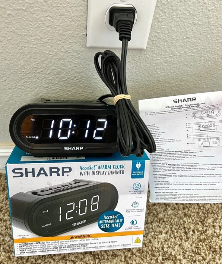 Sharp SPC 476 Accu Set LED Alarm Clock Automatic Time Set Desk Clock photo Sharp SPC 476 Accu Set LED Alarm Clock Automatic Time Set Desk Clock featured image