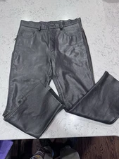 USA Bikers Dream Apparel Black Leather Motorcycle Biker Chaps Size 36 BH