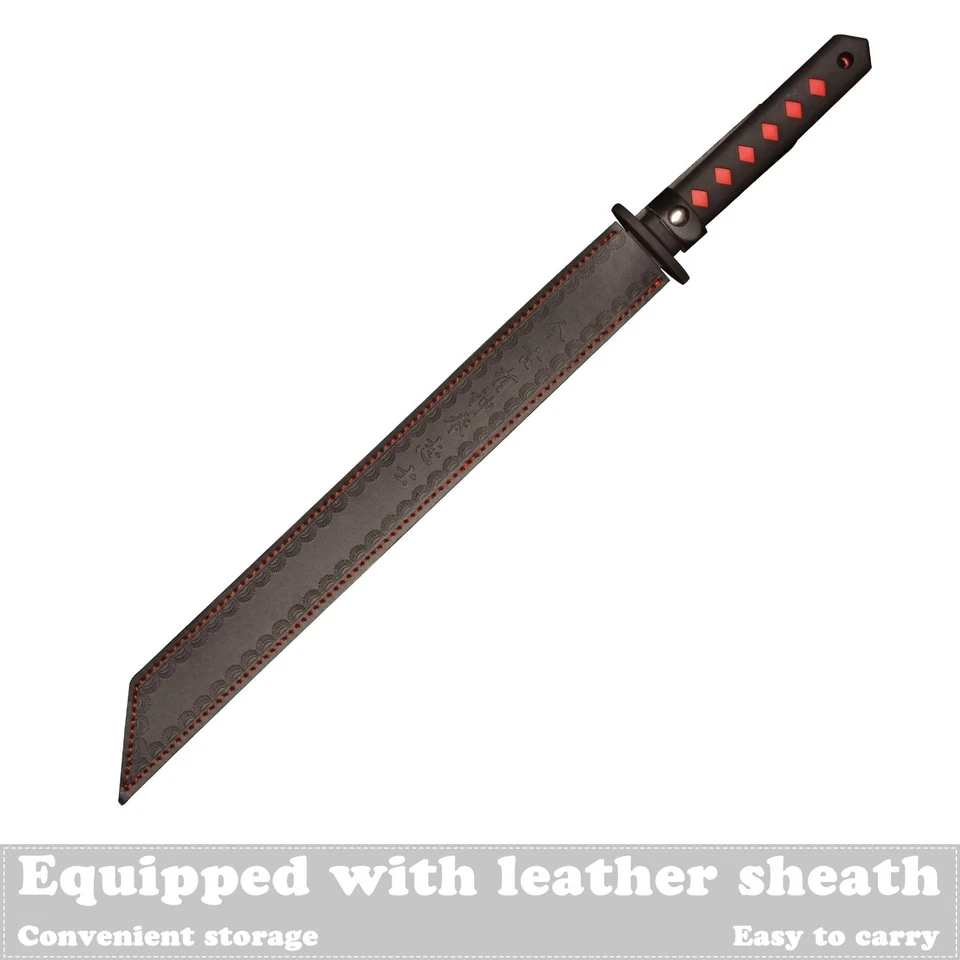 Funda de machete afilada/exterior/senderismo/cuero 27 pulgadas de acero inoxidable fundido a mano 57HRC Foto 3 de 4