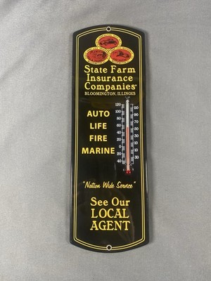 State Farm Insurance 12  Steel Advertising Thermometer Auto, Life, Fire