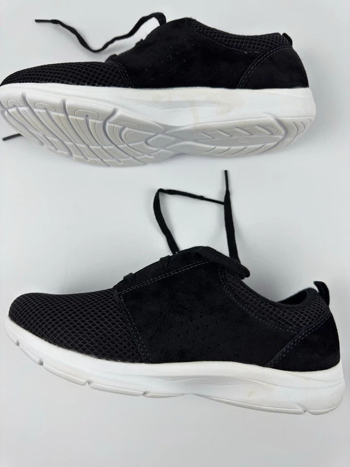 Size 8 Womens EasySpirit E360 All Black Suede Sneaker Lightweight Cushion Insole - Image 4 of 4