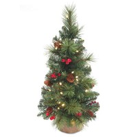 artplants KüNstlicher Weihnachtsbaum Bukarest, Jutesack, GeschmüCkt, 60Cm, Ø35Cm
